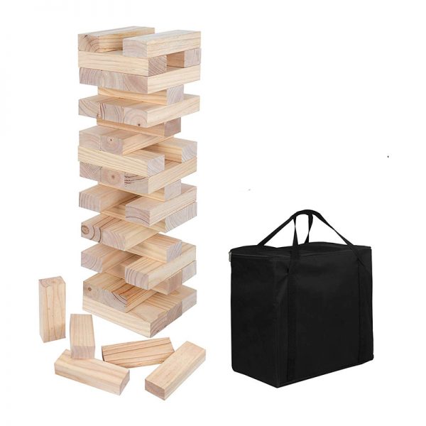 Upsized Table Top Jenga Building Blocks with a bag